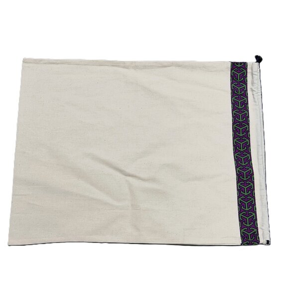 Authentic Tory Burch Dust Bag Canvas Drawstring Purple Green Trim 14x18 - Picture 4 of 8